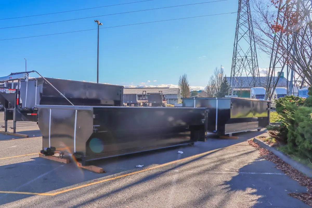 Roll-off dumpster ready for waste disposal at job site for Cleanout Dumpster Rental in Ilchester